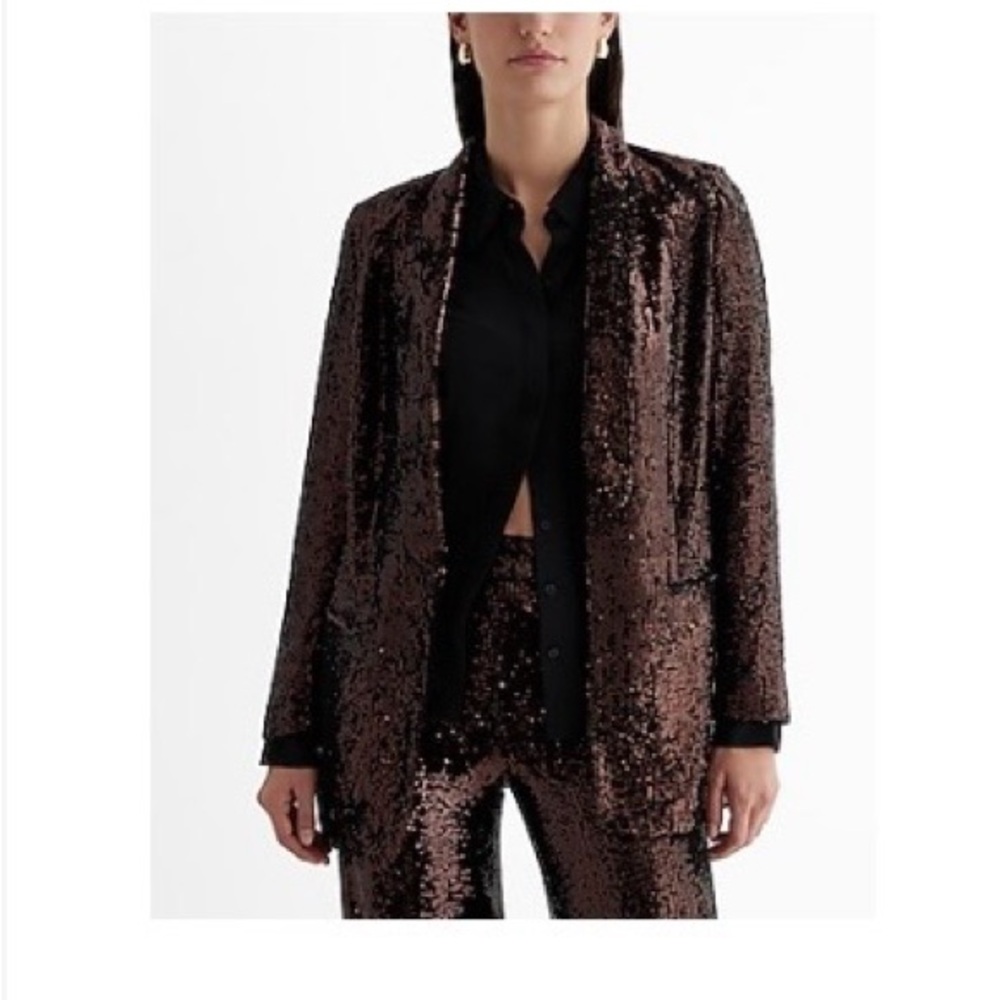 Express Sequin Blazer - Brown
